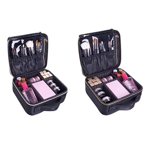 Polyester Nylon EVA Best Beauty Boxes Makeup Case With Dividers